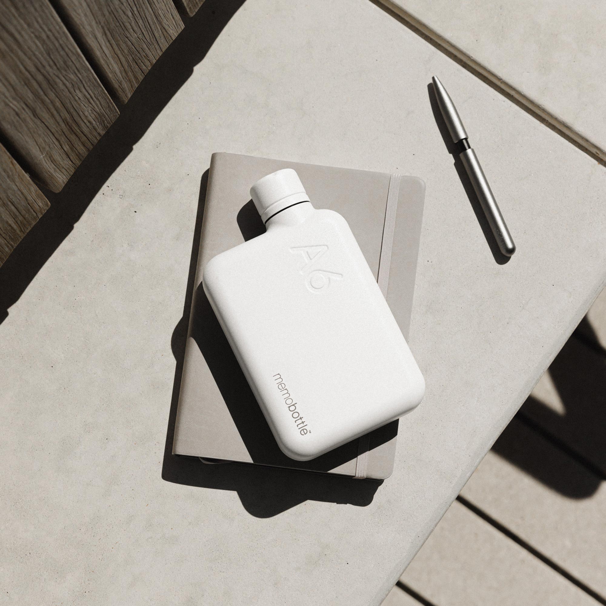A6 memobottle (Stainless Steel) - White
