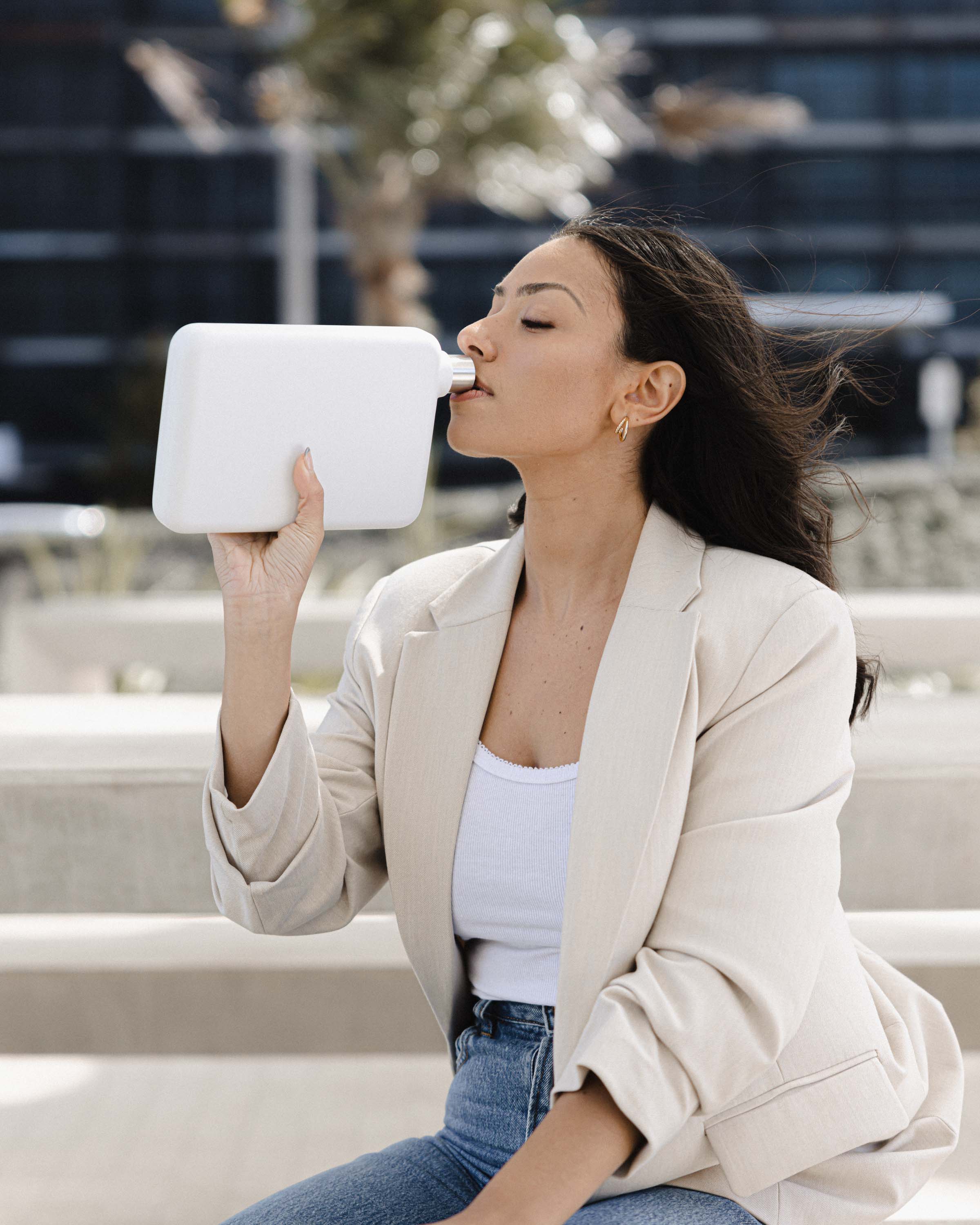 A5 memobottle (Stainless Steel) - White