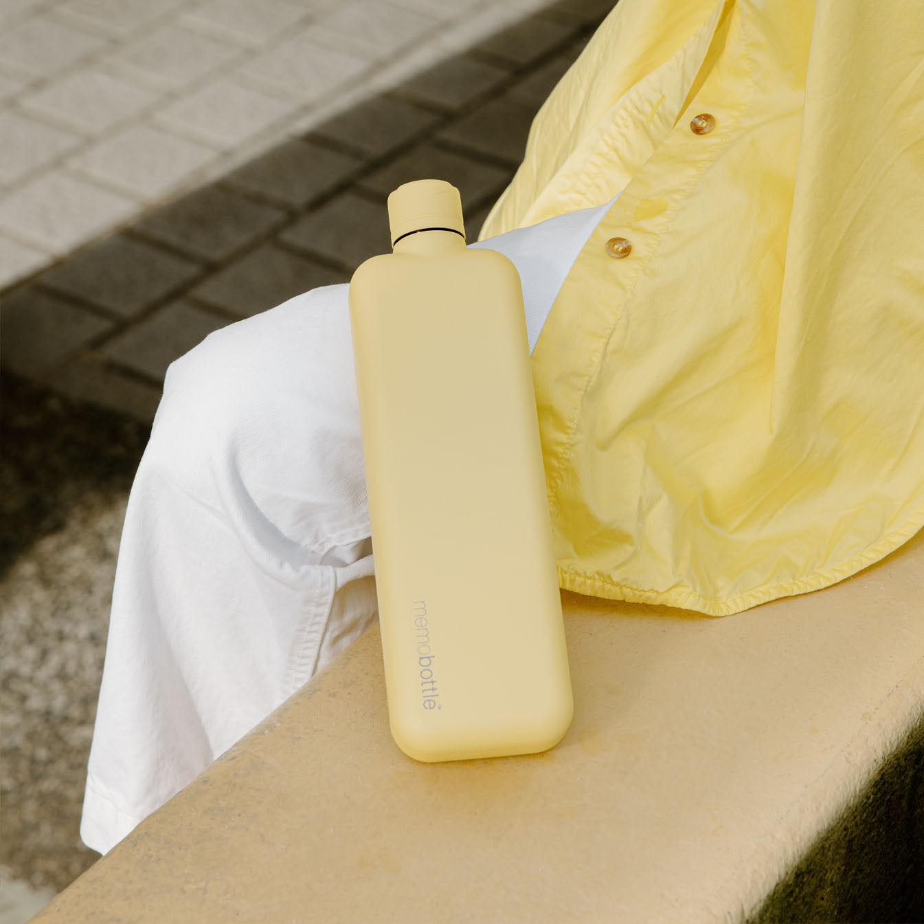 Slim memobottle (Stainless Steel) - Butter Yellow