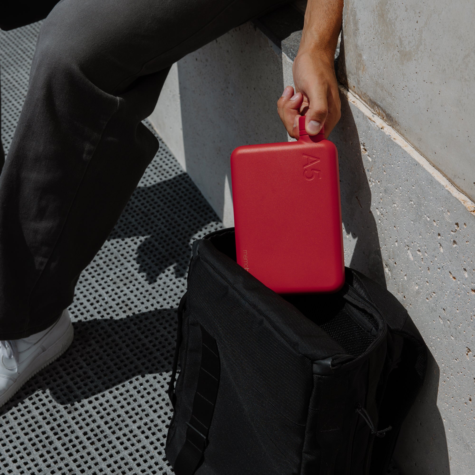 A5 memobottle (Stainless Steel) - Red