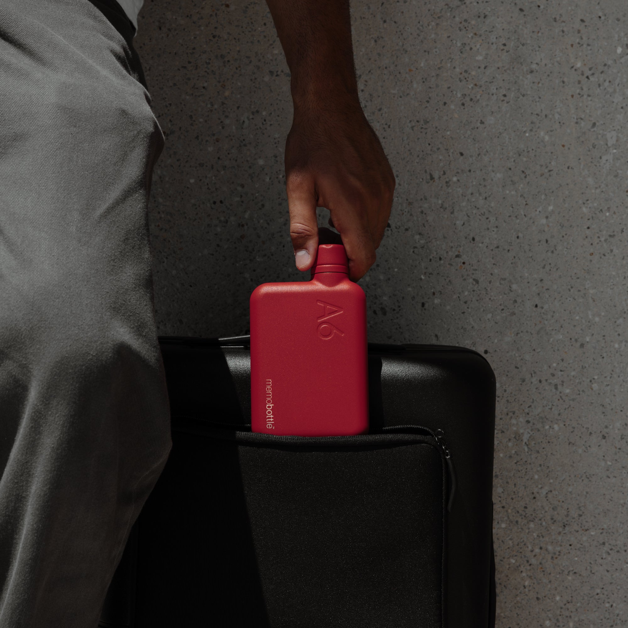 A6 memobottle (Stainless Steel) - Red
