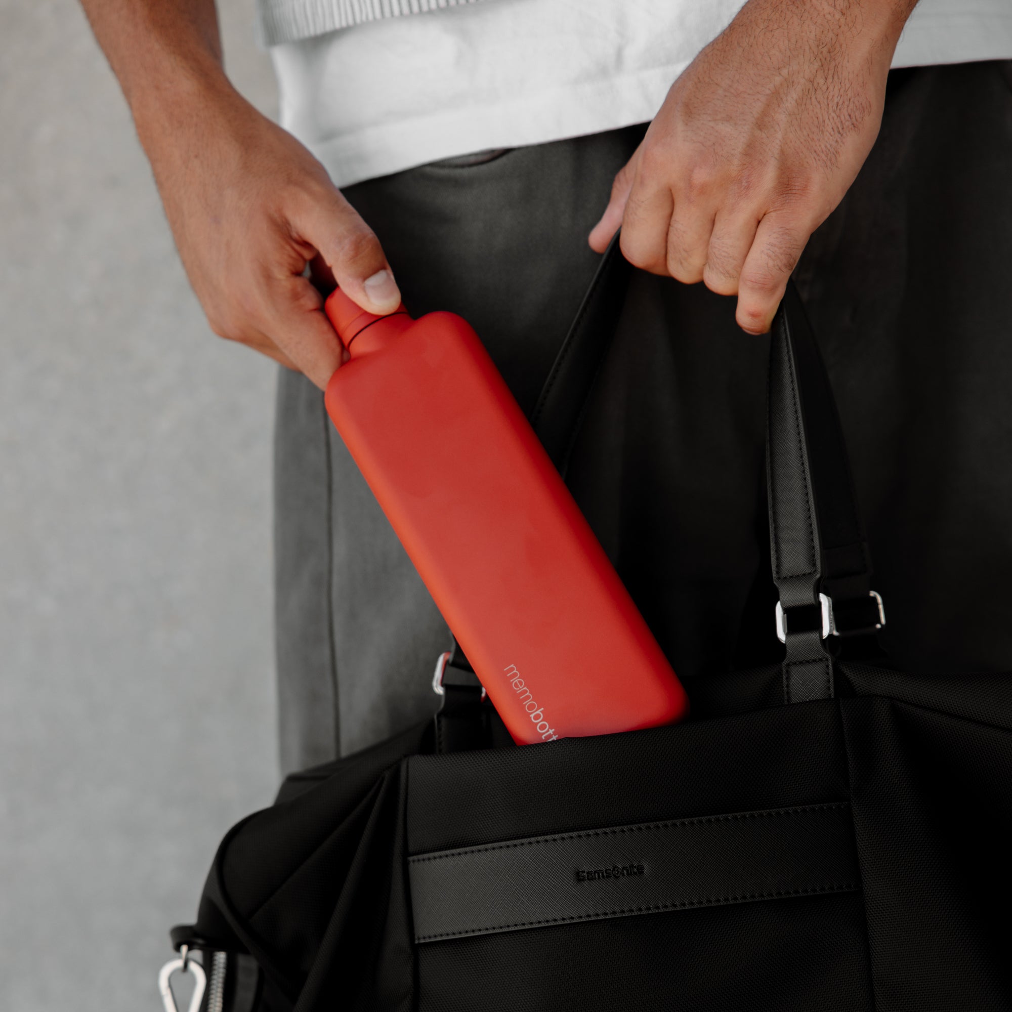 Slim memobottle (Stainless Steel) - Red